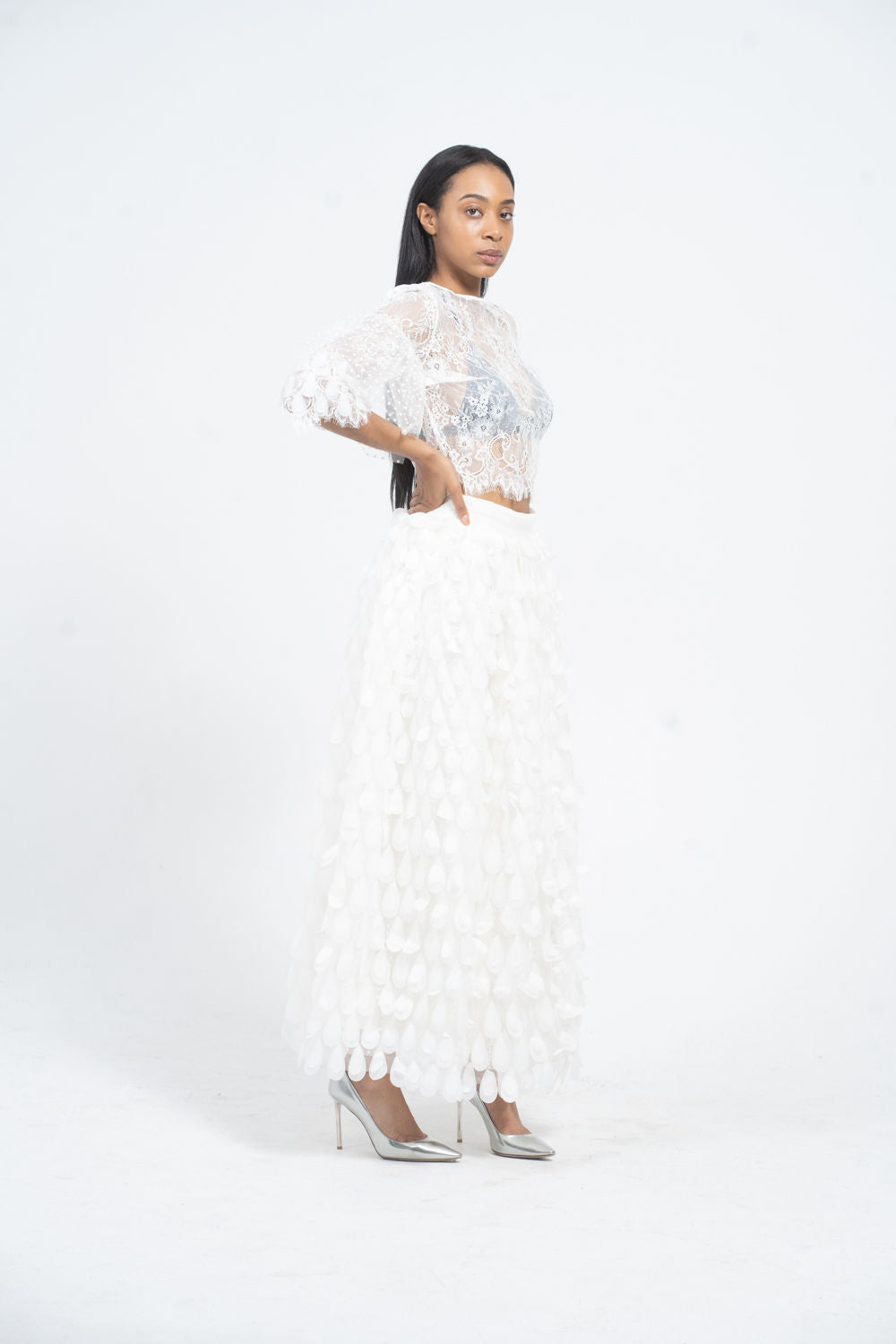 White Petals Skirt