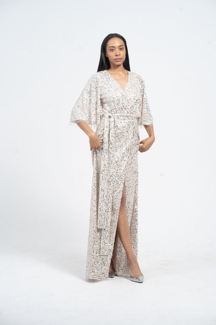 Sequin Wrap Dress